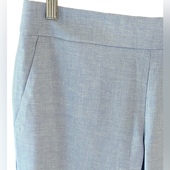 NWT Loft Blue Ruffle Hem Cropped Ankle Pants Size 6P Petite - Picture 6 of 12